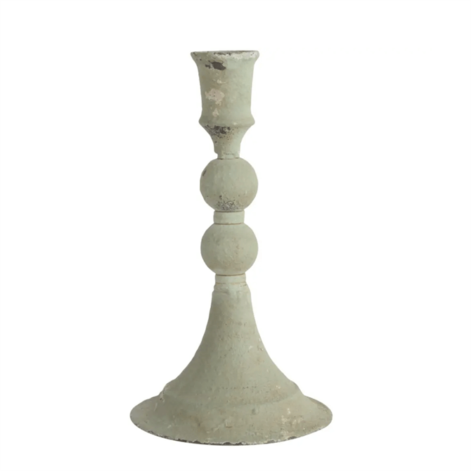 Grand Illusions Candlestick Antique Grey Green Large